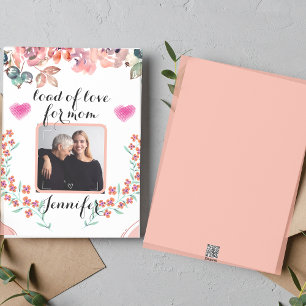 Personalised photo floral mothers day holiday card