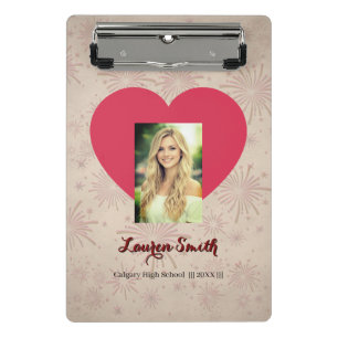 Personalised Photo Font Heart Mini Clipboard 