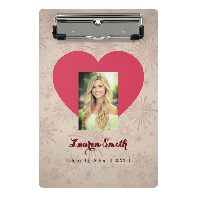 Personalised Photo Font Heart Mini Clipboard  (Front)