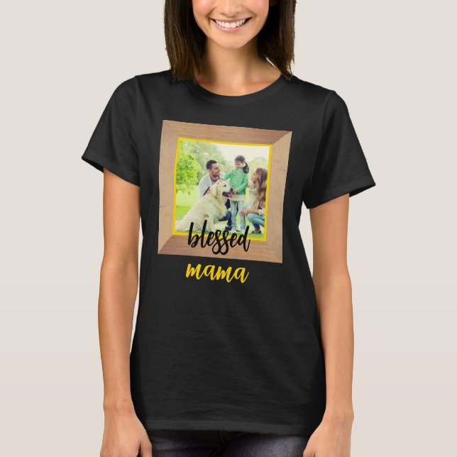 Personalised Photo Frame | Cute Blessed Mama T-Shirt (Front)