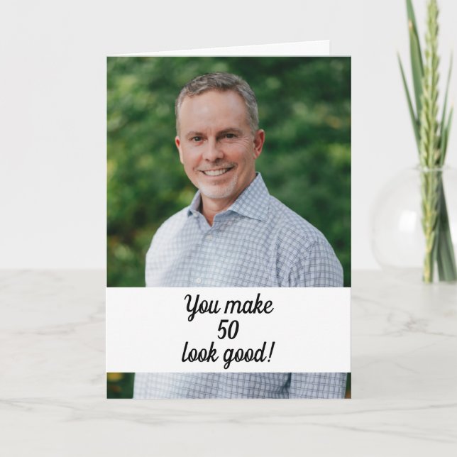 Personalised Photo Funny Brother 50th Birthday Card (Front)