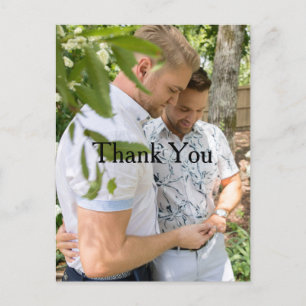 Personalised Photo Gay Wedding Thank You Postcard