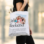 Personalised Photo Girls Weekend Definition Tote Bag<br><div class="desc">Personalise with your definition of a perfect girls' weekend,  and add the names of your besties and a special photo. Designed by Thisisnotme©</div>
