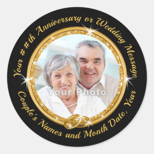 Personalised Photo Gold Envelope Seals Stickers