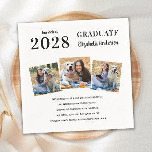 Personalised Photo Graduate Fun Facts Graduation  Napkin