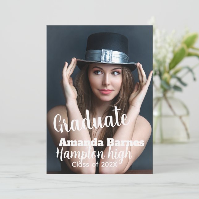 Personalised photo graduate ,graduation invitation (Standing Front)