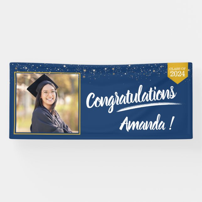 Personalised Photo Graduation Announcement Banner (Horizontal)