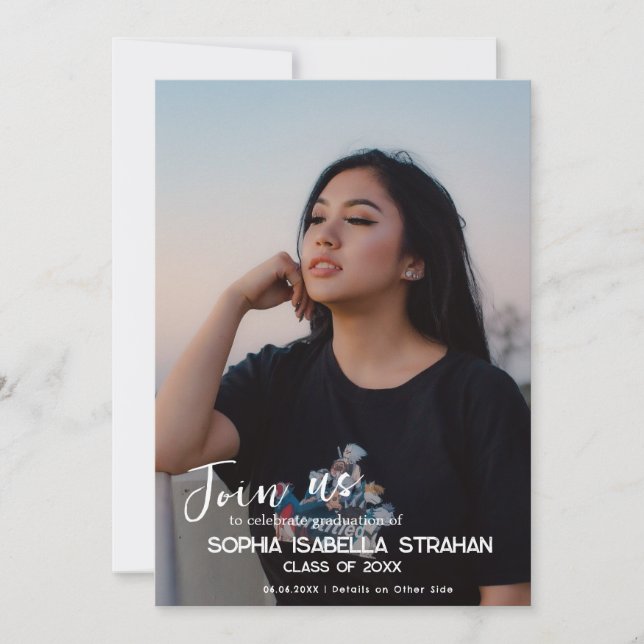 Personalised Photo Graduation Party Invitation (Front)