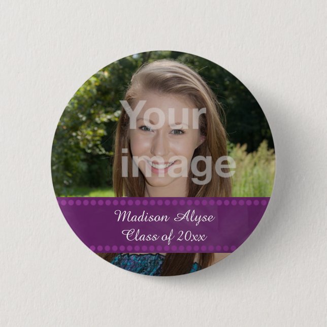 Personalised Photo Graduation Year Button (Front)