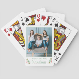 Personalised Photo Grandma Playing Cards