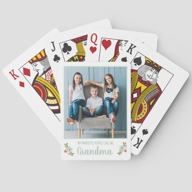 Personalised Photo Grandma Playing Cards (Back)