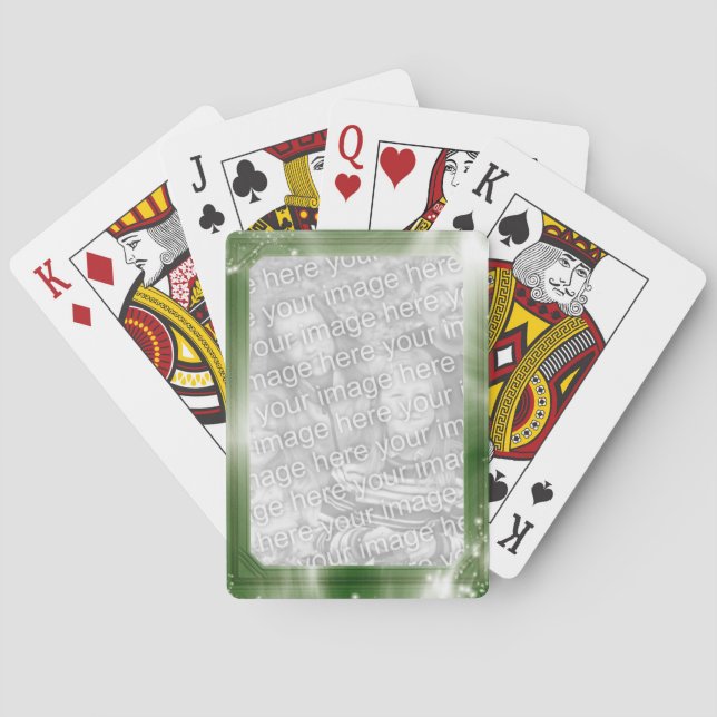 Personalised Photo | Green Frame Playing Cards (Back)
