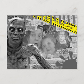 Personalised Photo Halloween Trapped Behind Wall Postcard