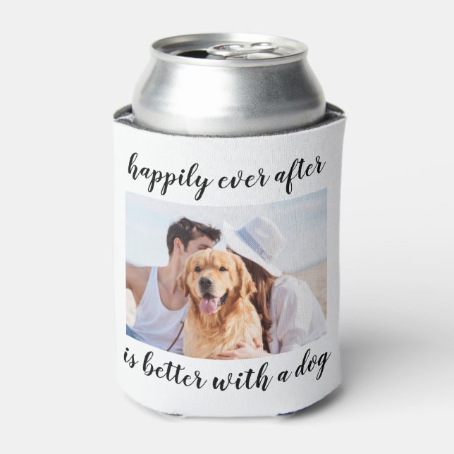 Personalised Photo Happily Ever After Wedding Can Cooler (Can Front)