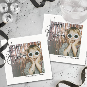 Personalised Photo Happy Birthday Party Napkin