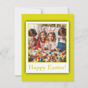Personalised Photo Happy Easter Citrine Elegant Holiday Card