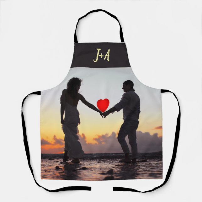 Personalised Photo Happy Valentine's Day Apron (Front)