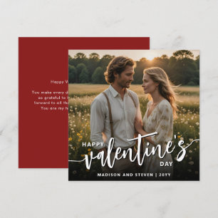 Personalised Photo Happy Valentine's Day Elegant Card