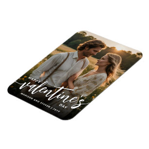 Personalised Photo Happy Valentine's Day Elegant Magnet