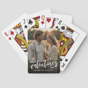 Personalised Photo Happy Valentine's Day Elegant Playing Cards