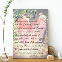 Personalised photo heart and poem canvas print