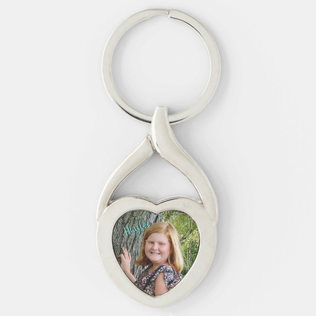 personalised photo heart-shaped keychain (Front)