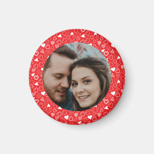 Personalised photo Hearts pattern Magnet