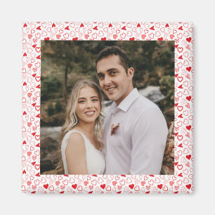 Personalised photo Hearts pattern  Magnet
