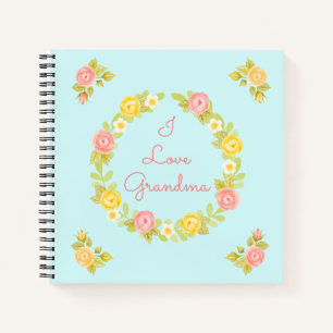 Personalised Photo I Love Grandma Sketchbook Notebook