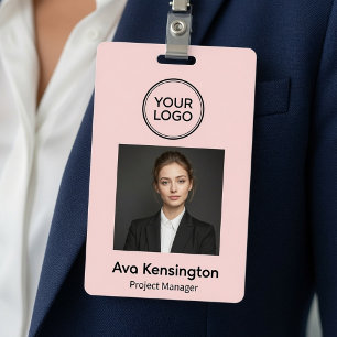 Personalised Photo ID Badge with Custom Logo 