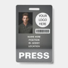 Personalised Photo ID Logo Journalist Press Pass