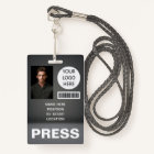 Personalised Photo ID Logo Journalist Press Pass