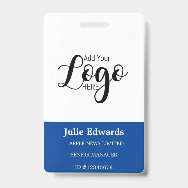 Personalised Photo ID & Logo security pass Badge (Front)