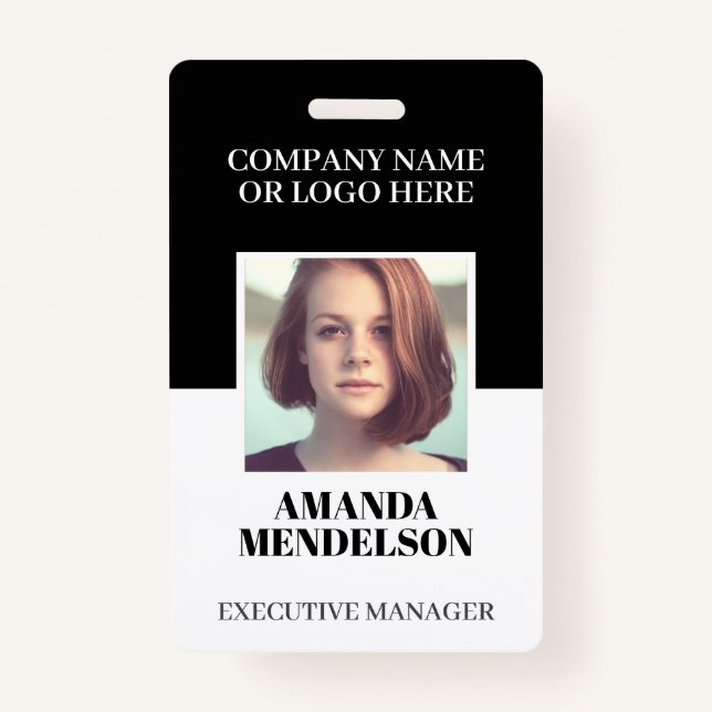 Personalised photo ID with barcode  Badge ID Badge (Front)