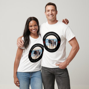 Personalised Photo in Black Circle with Red Anchor T-Shirt
