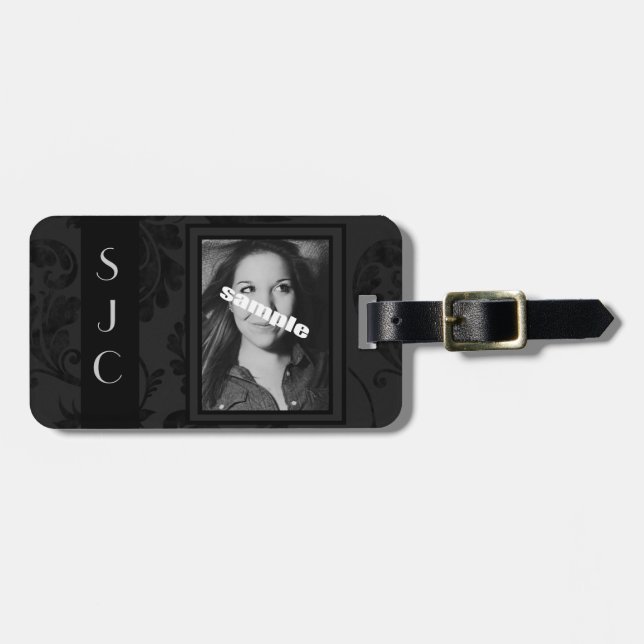 Personalised Photo & Initials Deluxe  Luggage Tag (Front Horizontal)