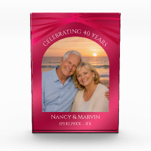 Personalised Photo Keepsake 40th Anniversary Gift Block