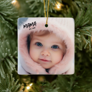 Personalised Photo Keepsake Mama Christmas Ceramic Ornament