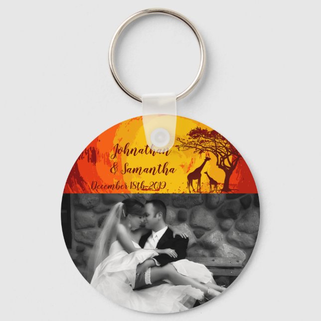 Personalised Photo Key Chain African Safari Giraff (Front)