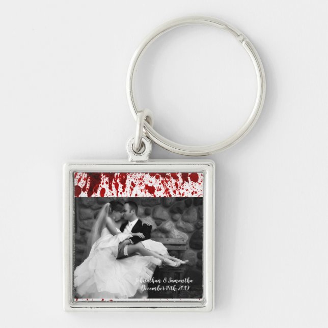 Personalised Photo Key Chain Blood Splatter Vampir (Front)
