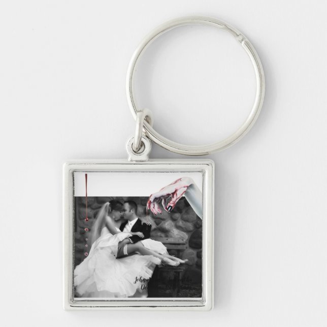 Personalised Photo Key Chain zombie blood drip vam (Front)