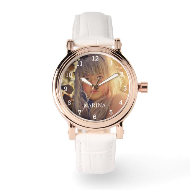 Personalised Photo Kids Family Name Watch (Front)