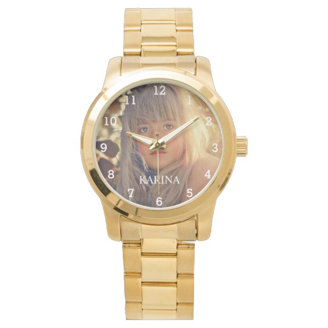 Personalised Photo Kids Family Name Watch (Front)