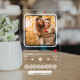 Personalised Photo Love Music Plaque Acrylic Sign