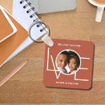 Personalised  Photo Love You Dad Key Ring<br><div class="desc">This We Love You Dad Photo Keychain is decorated with the word LOVE in white typography on a rust terracotta background.
Easily customisable with your photo and name.
Perfect as a Father's Day gift.</div>