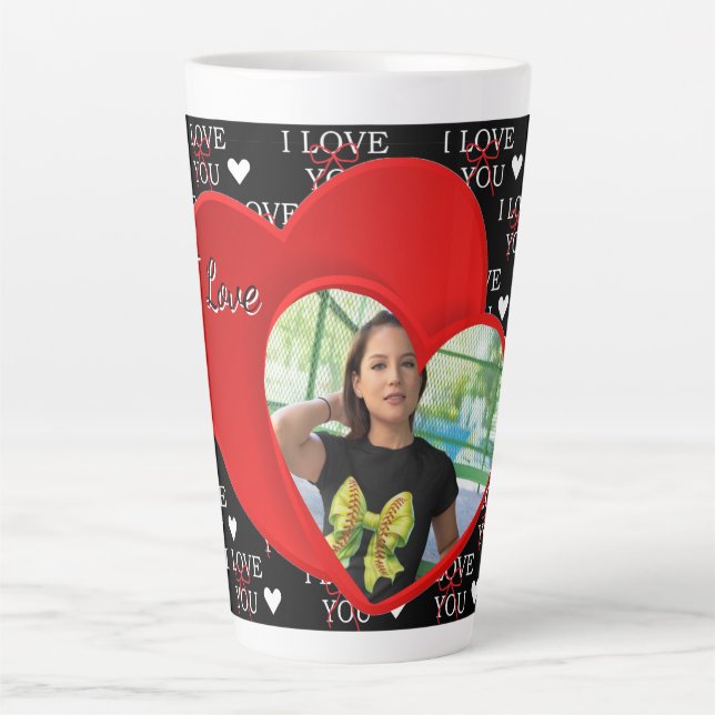 Personalised Photo Love you  Latte Mug (Front)