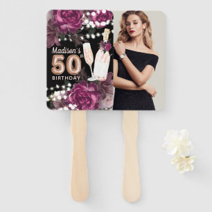 Personalised Photo Luxury 50th Birthday Hand Fan