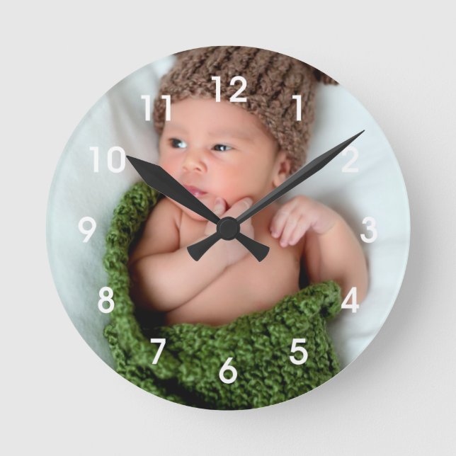 Personalised Photo Make It Yourself Round Clock (Front)