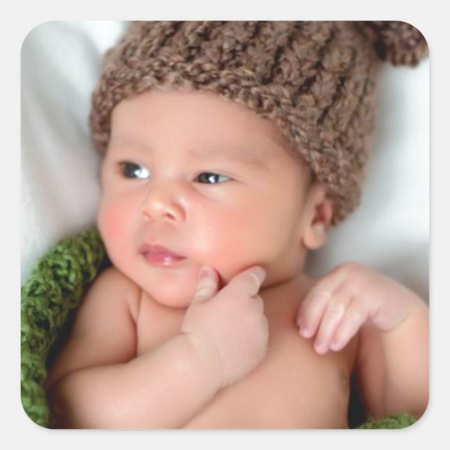 Personalised Photo Make It Yourself Square Sticker (Front)