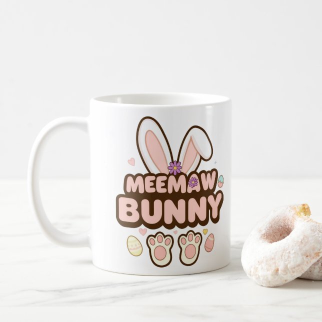 Personalised Photo "MeeMaw Bunny" Easter Coffee Mug (With Donut)